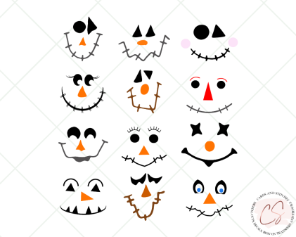 Scarecrow Faces SVG and Clipart 1