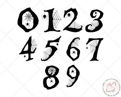 Spider Numbers SVG and Clipart 1