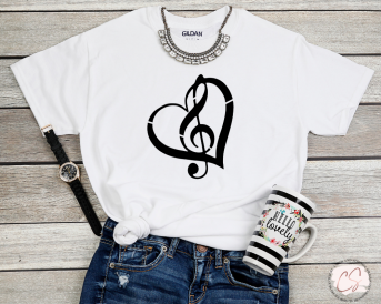 Music Heart Reusable Stencil 3